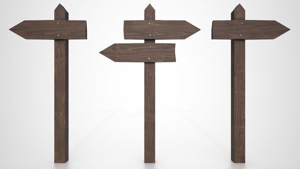 Medieval Small Signpost 3D