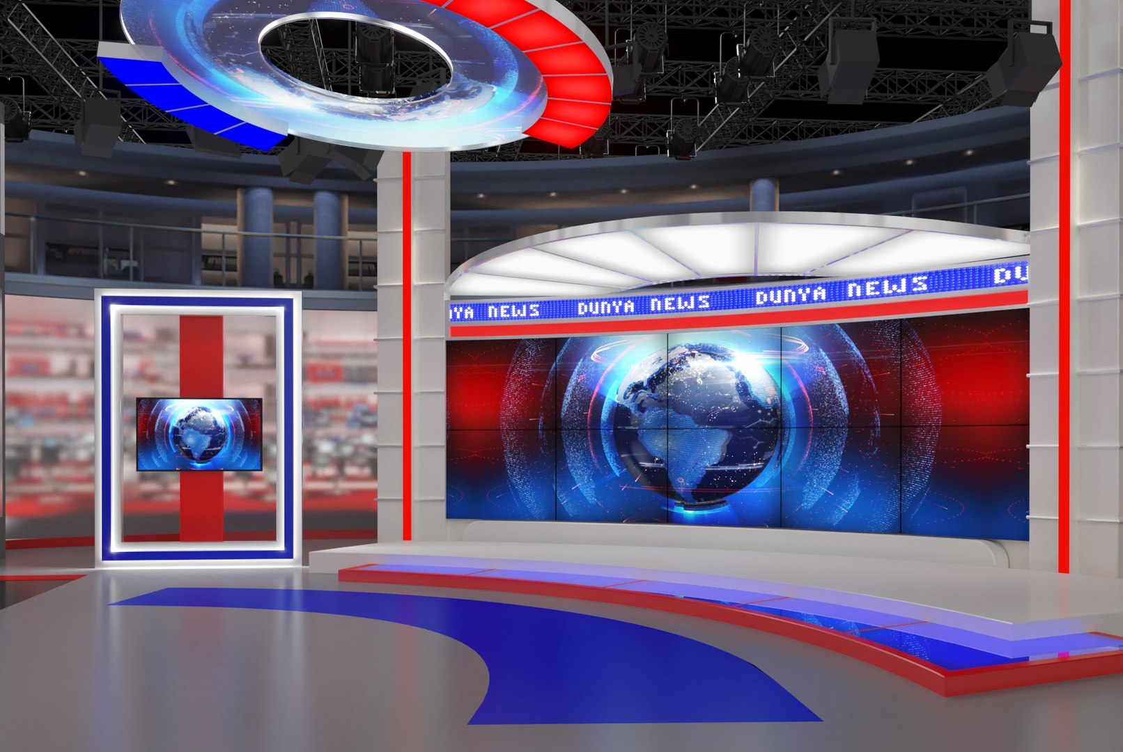 TV Studio News Set Virtual 3D Model - TurboSquid 2371273