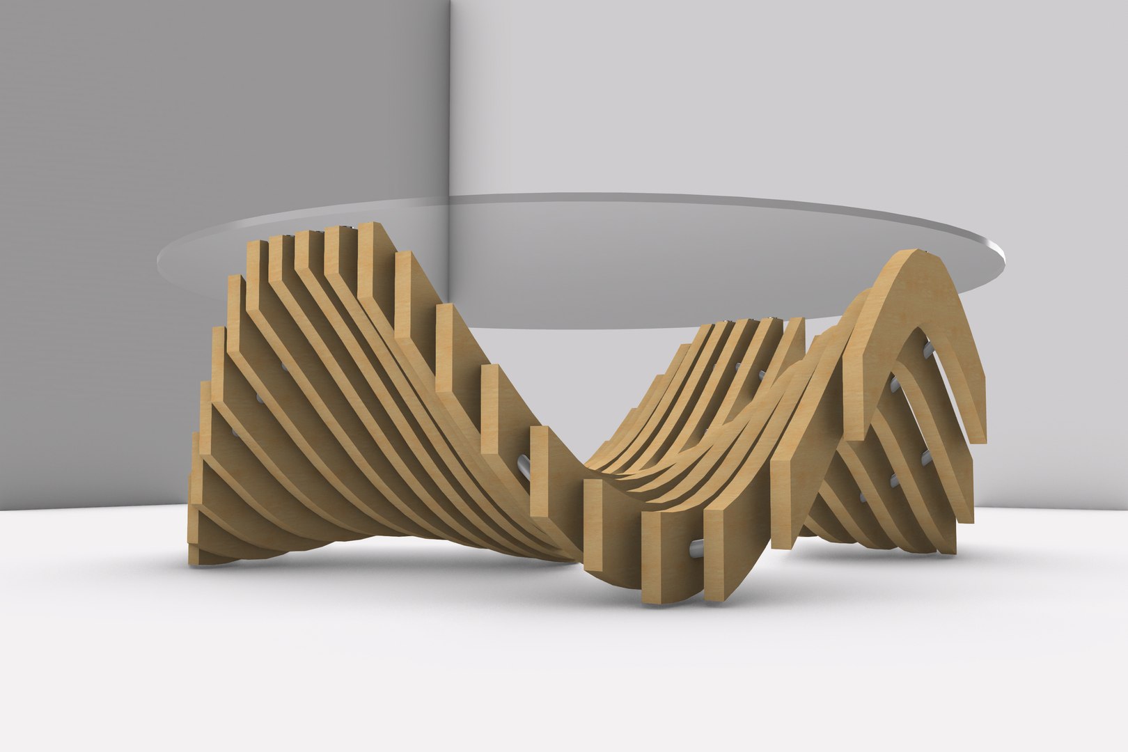 Parametric Wavy Modern Table Model - TurboSquid 2034220