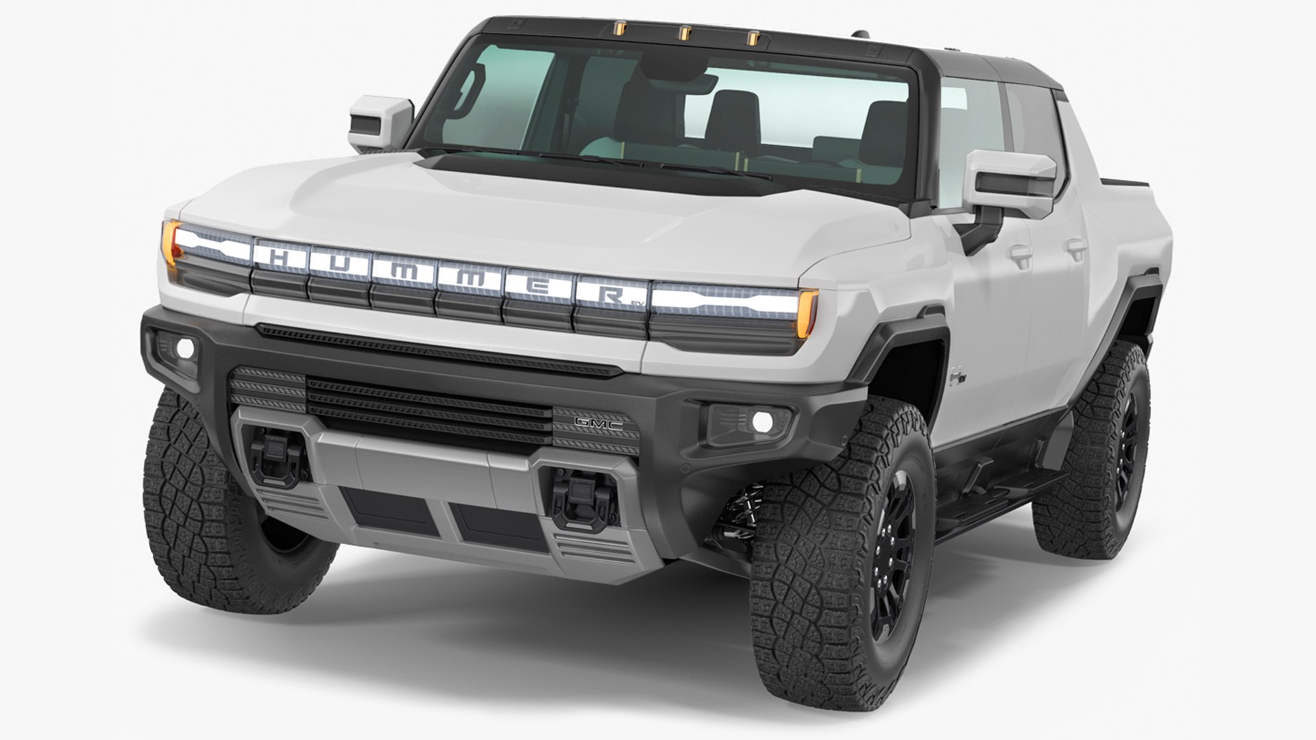 GMC Hummer EV Luxury Electric Truck White 3D model preview