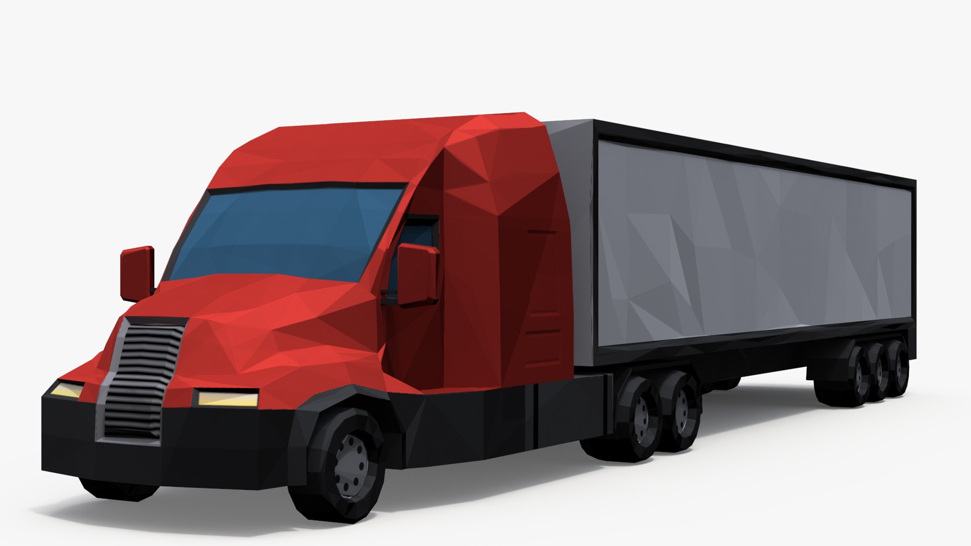 Low Poly Stylized Model Truck 3D model preview