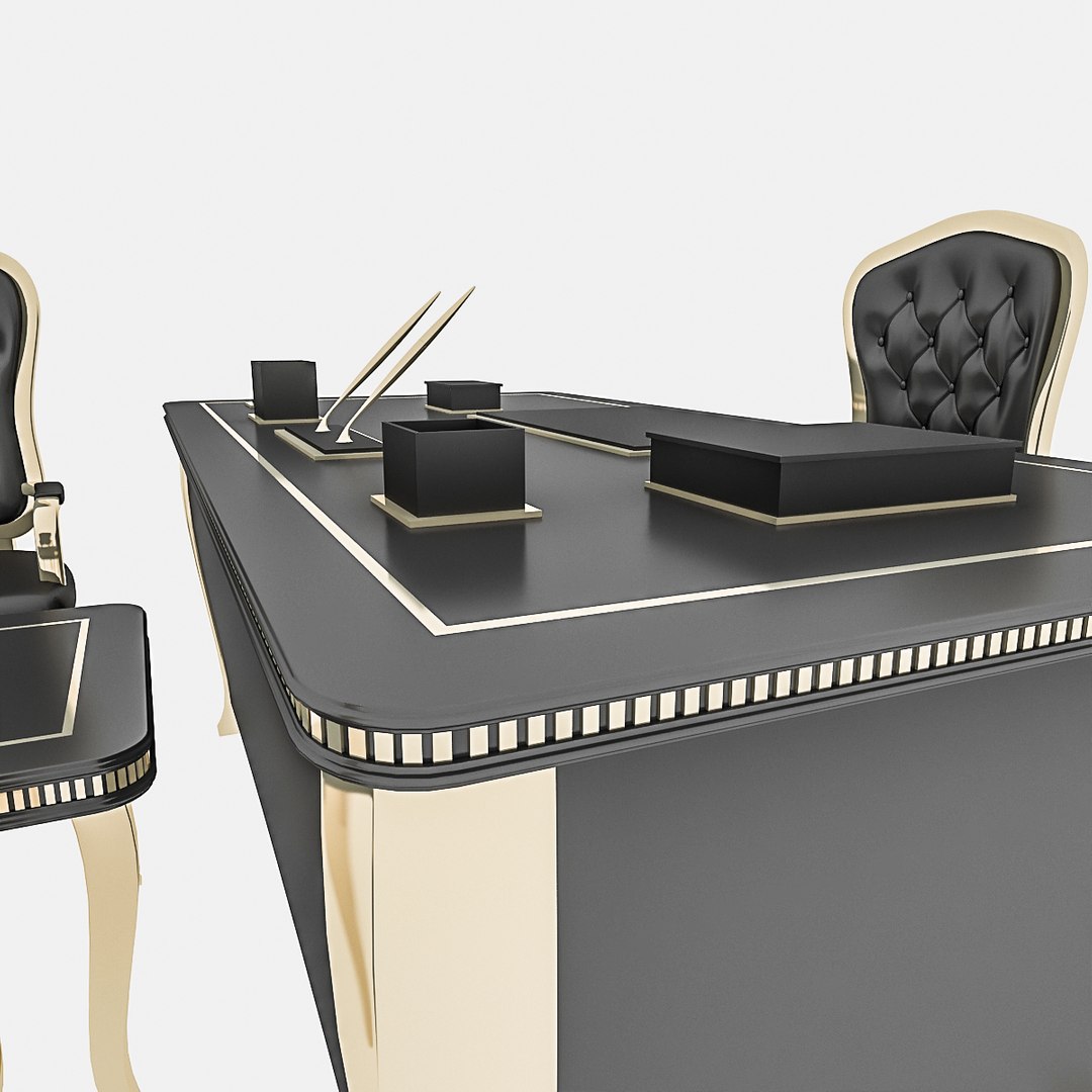 3D Classic Office Chair Table - TurboSquid 1459000