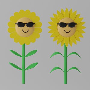 Cartoon Sunflower With Sunglasses