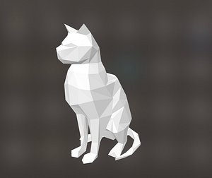 low poly cat