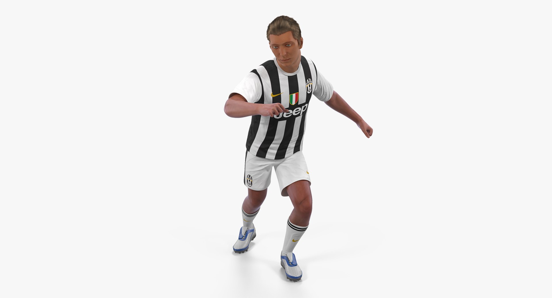 Soccer or Football Player Juventus Rigged for Cinema 4D 3D Model 3D model preview