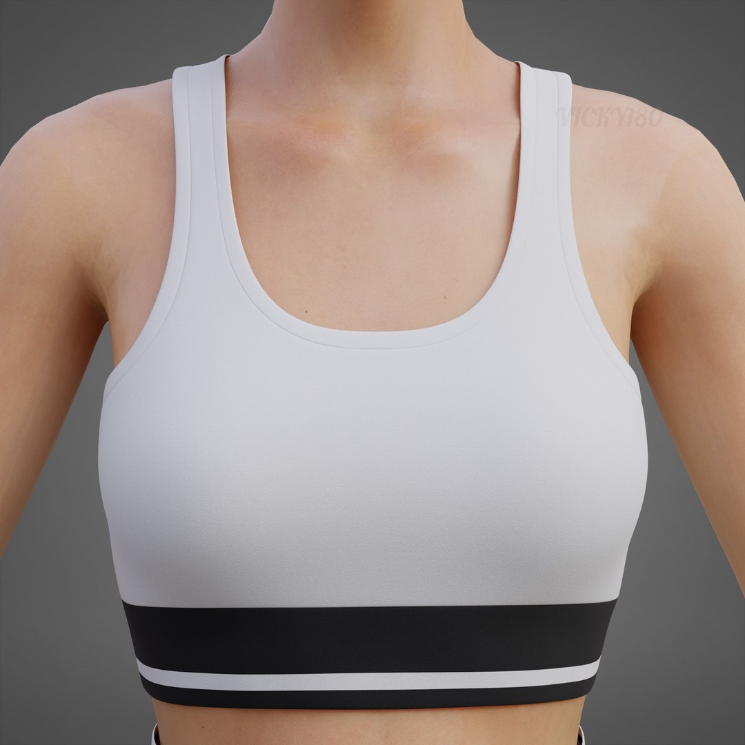 Black and White Sports Wear Tennis Outfit Set - Sports Bra Tank Top with Pleated Mini Skirt Clothing 3D model https://p.turbosquid.com/ts-thumb/x5/8LQvHN/3I/0007/jpg/1783083858/1920x1080/fit_q87/6167aee1fc09117ba6be6ccb5f40cf8cc424b773/0007.jpg