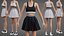 Sportliches Tennis-Outfit in Schwarz-Weiß – Sport-BH-Top mit Faltenminirock
