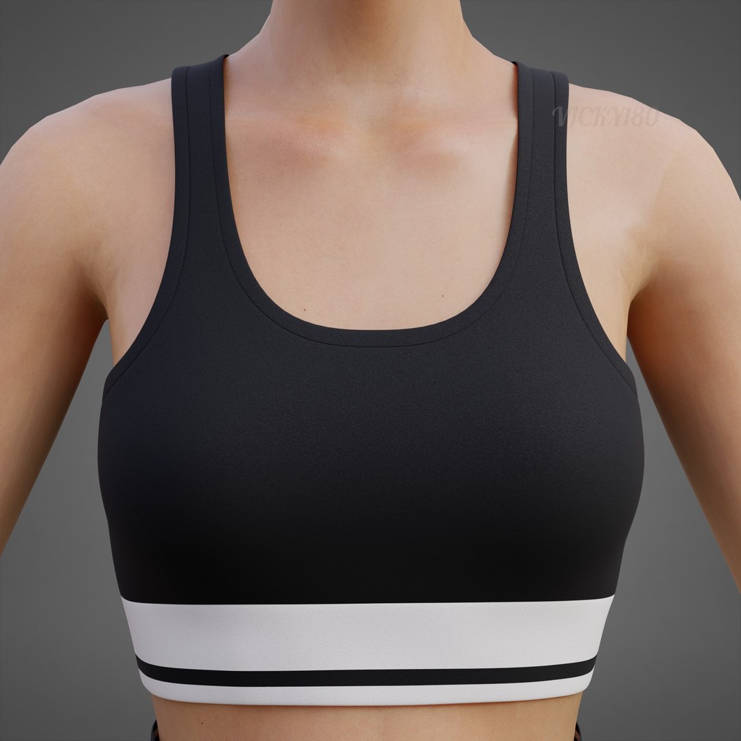 Black and White Sports Wear Tennis Outfit Set - Sports Bra Tank Top with Pleated Mini Skirt Clothing 3D model https://p.turbosquid.com/ts-thumb/x5/8LQvHN/Eb/black0007/jpg/1783083863/1920x1080/fit_q87/e31b178d2c7456e2a9e5adfc7d34668277e0ae82/black0007.jpg