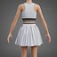 Sportliches Tennis-Outfit in Schwarz-Weiß – Sport-BH-Top mit Faltenminirock