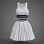 Sportliches Tennis-Outfit in Schwarz-Weiß – Sport-BH-Top mit Faltenminirock