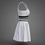 Sportliches Tennis-Outfit in Schwarz-Weiß – Sport-BH-Top mit Faltenminirock