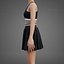 Sportliches Tennis-Outfit in Schwarz-Weiß – Sport-BH-Top mit Faltenminirock