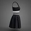 Sportliches Tennis-Outfit in Schwarz-Weiß – Sport-BH-Top mit Faltenminirock