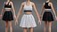 Sportliches Tennis-Outfit in Schwarz-Weiß – Sport-BH-Top mit Faltenminirock