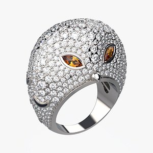 3D model The owl jewelry ring print