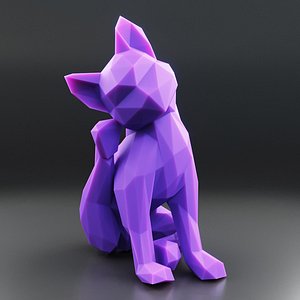 Kitten Low Poly 5