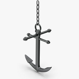 Metal Anchor With Chain 3D model