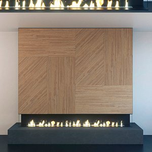Wall Panel Set 163 Fireplace