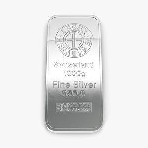 silver bar 1000g 3d model