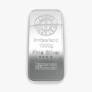 Silver Bar 1000g 3D Model