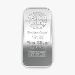 Silver Bar 1000g 3D Model