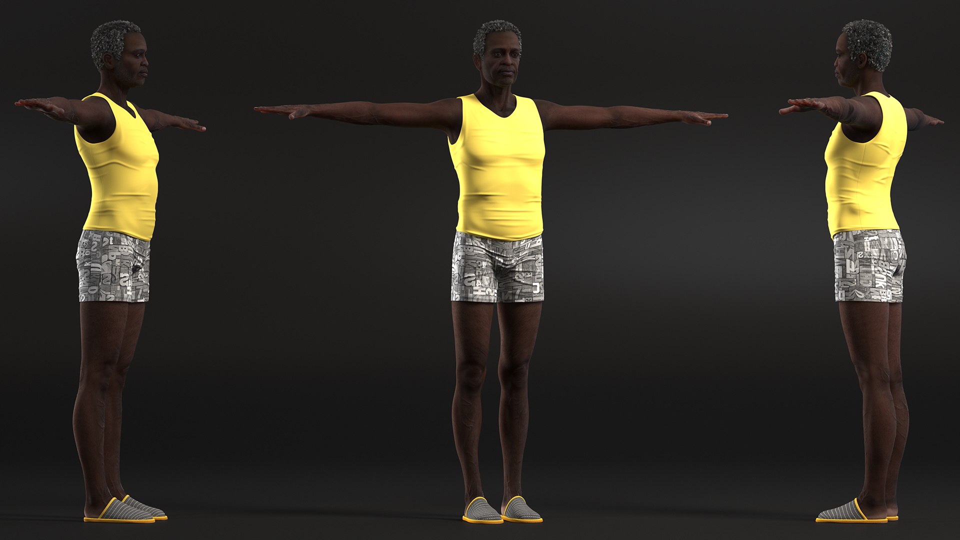 3D Afro American Grandpa Wearing Pajamas Rigged for Cinema 4D https://p.turbosquid.com/ts-thumb/x5/eJYids/Fb/afroamericangrandpawearingpajamasriggedforcinema4dc4dmodel016/jpg/1674854491/1920x1080/fit_q87/f2528a9517337adf51f2bf677e7de1f0942f830f/afroamericangrandpawearingpajamasriggedforcinema4dc4dmodel016.jpg