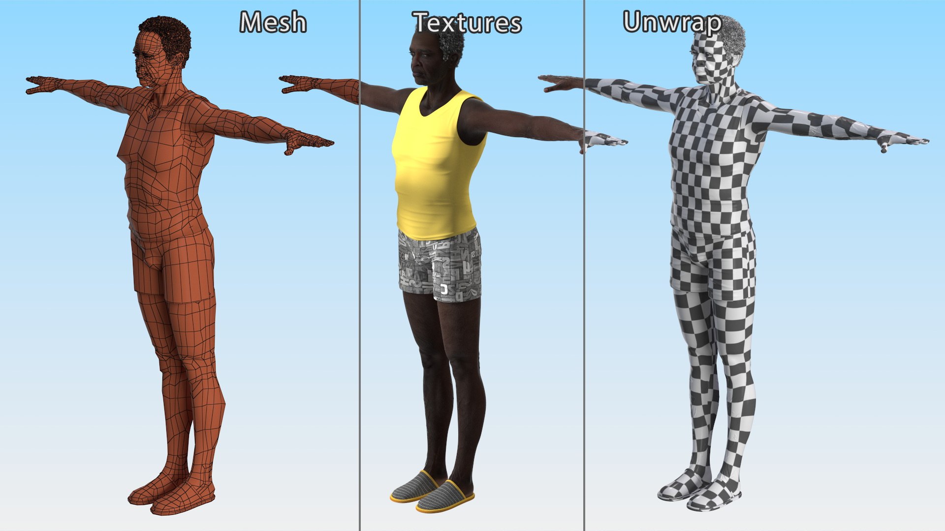 3D Afro American Grandpa Wearing Pajamas Rigged for Cinema 4D https://p.turbosquid.com/ts-thumb/x5/eJYids/V9/afroamericangrandpawearingpajamasriggedforcinema4dc4dmodel024/jpg/1674854516/1920x1080/fit_q87/f6e129faa6b86ac7dcdb093a7ec133be8d217d6e/afroamericangrandpawearingpajamasriggedforcinema4dc4dmodel024.jpg