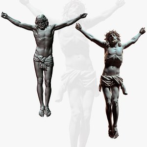 Statue and Relief Crucifixion Pack PJesus Christ Statue Sculptures Christian Cross 2 models 3D model