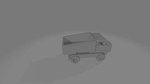 3D brownish orange wooden toy truck