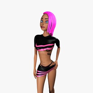 sexy female rigged 3d model