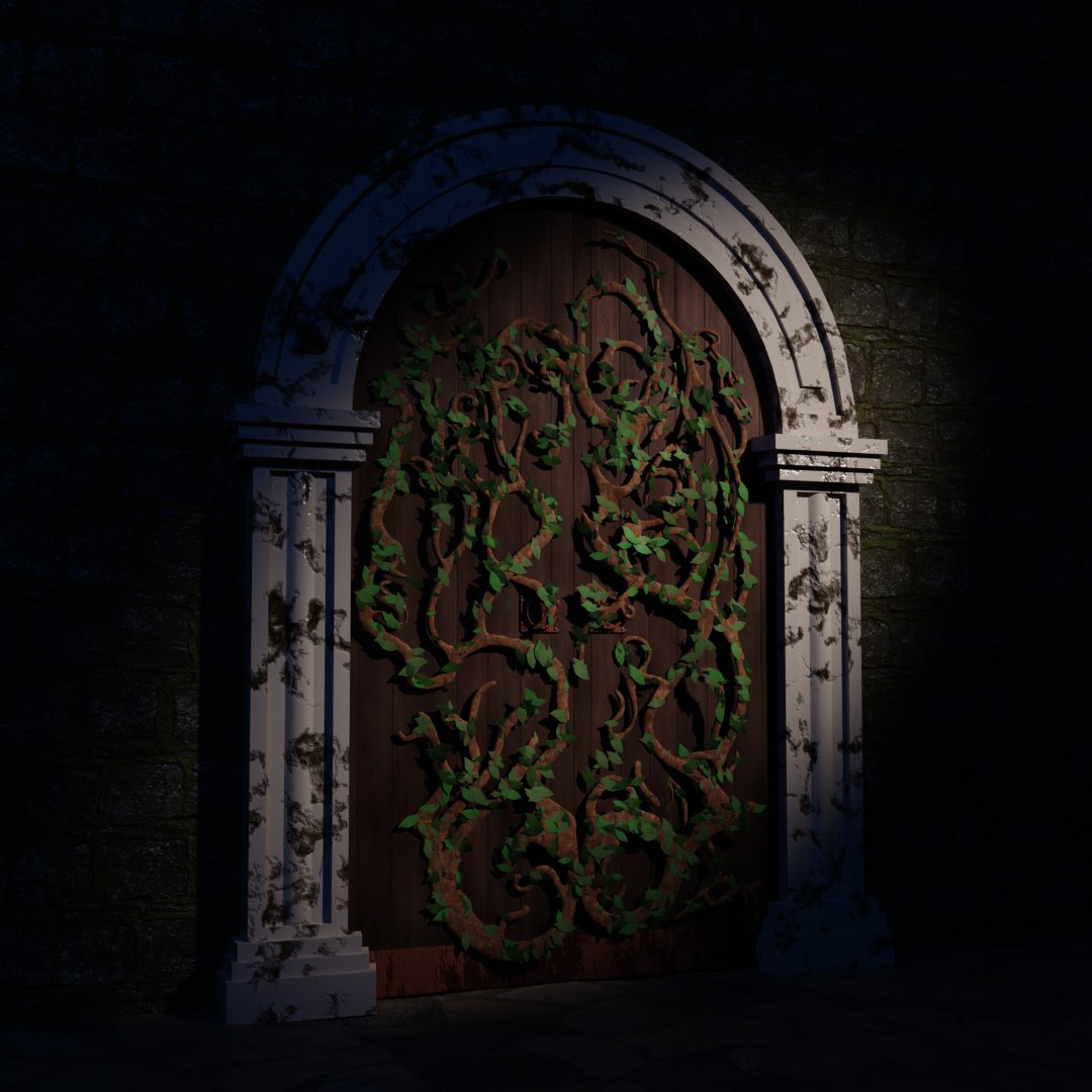 3d Fantasy Door With Vines Turbosquid 2151031 2524