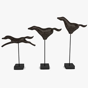 3d model abstract sculpture horse