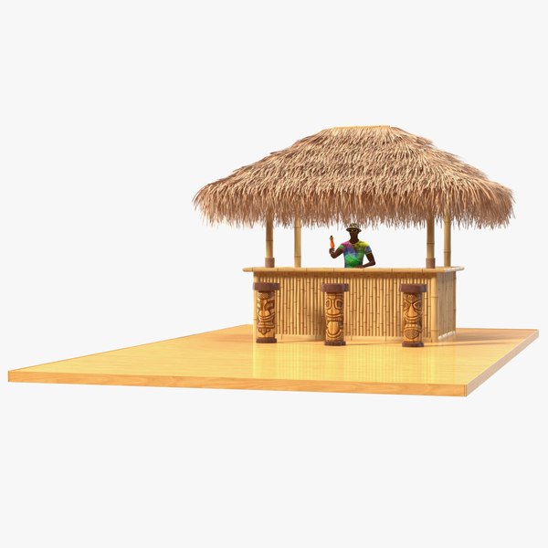 Barman at Tiki Bar 3D model