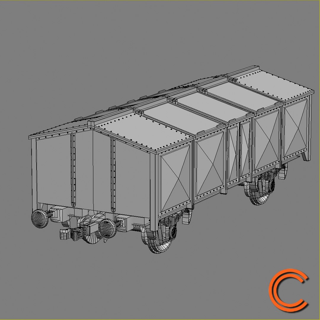 3ds Max Cargo Train Wagon
