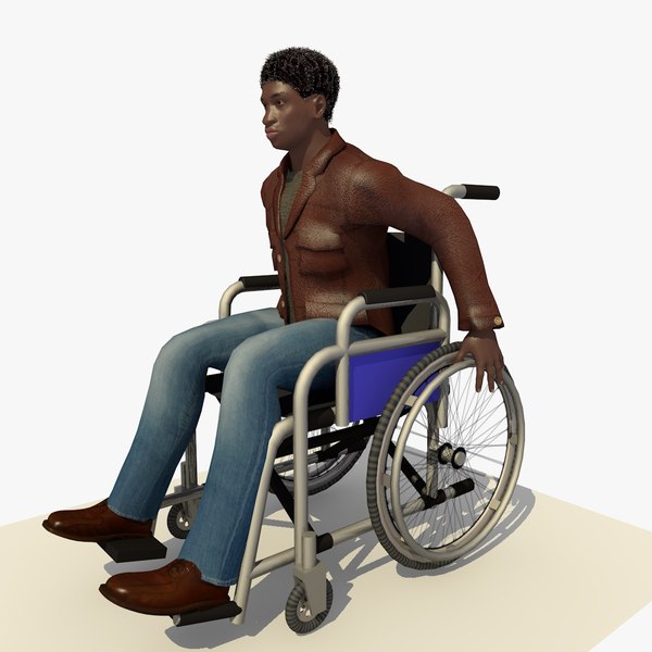 young man wheel chair 3d c4d