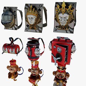 bag 9x Musical Monkey Plan Bremuda Vault Royal Flush Backpack 3D model