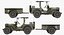 Willys Jeep MB 44 con Trailer Ambulance Modello 3D