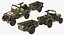 Willys Jeep MB 44 con Trailer Ambulance Modello 3D