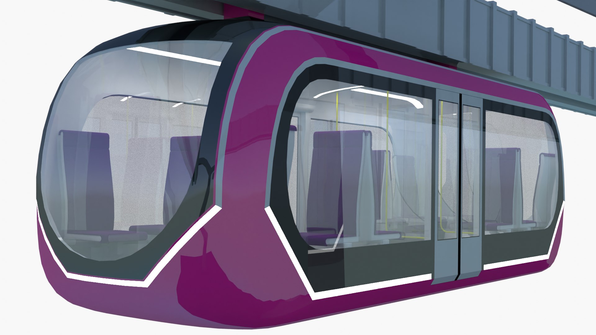 3D Elevated Train Pink Model - TurboSquid 1989073