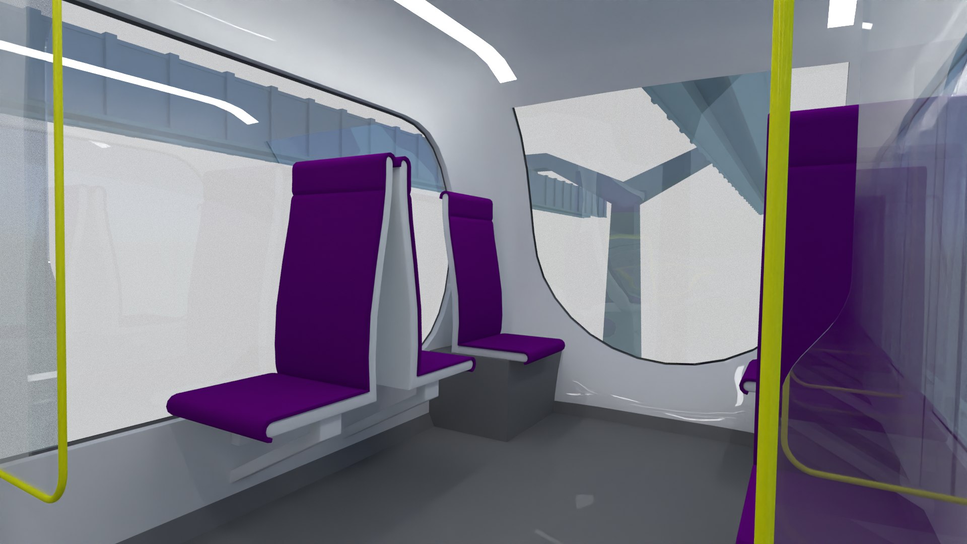 3D Elevated Train Pink Model - TurboSquid 1989073