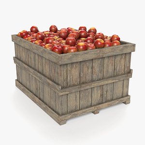 3D model crate apples