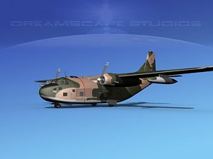 aircraft military fairchild transport 3D model