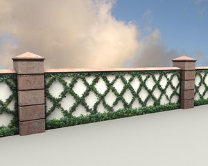 Garden Wall 3d Model, Low Poly