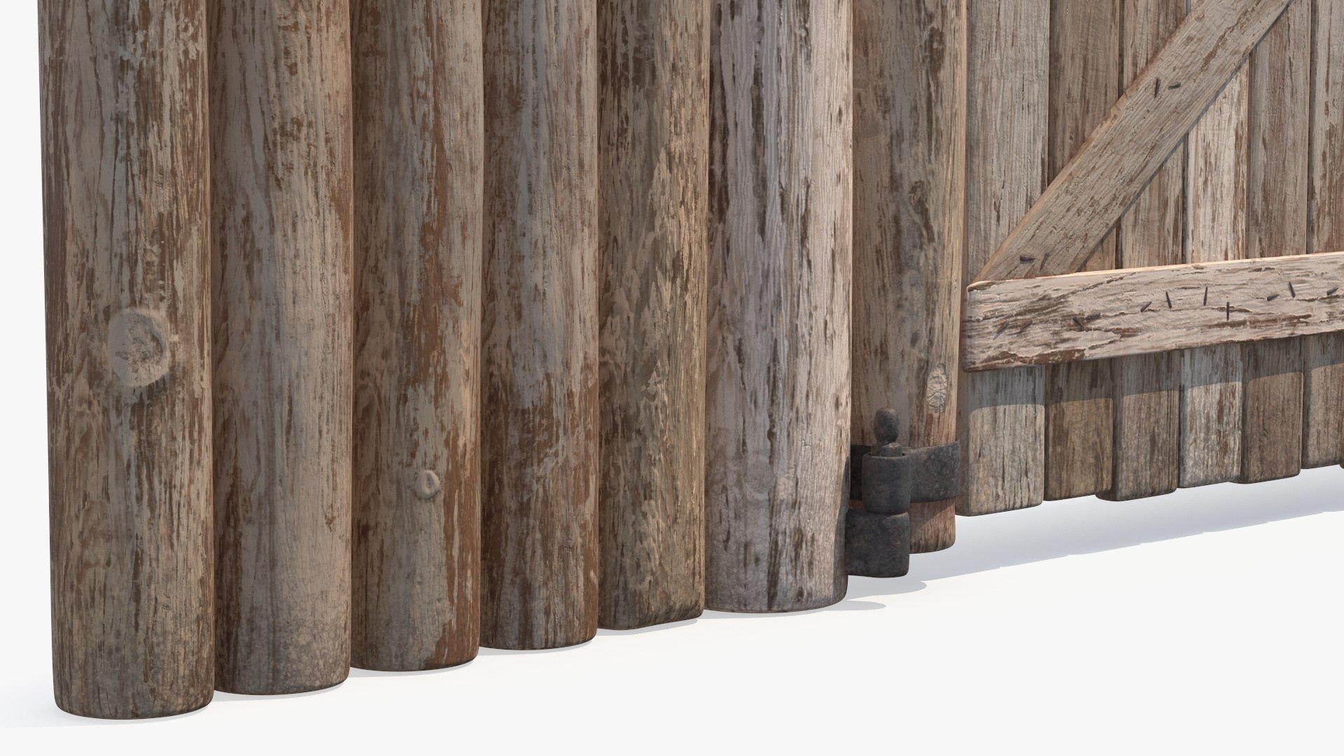 Village Gate With Fence 3D Model - TurboSquid 2350649