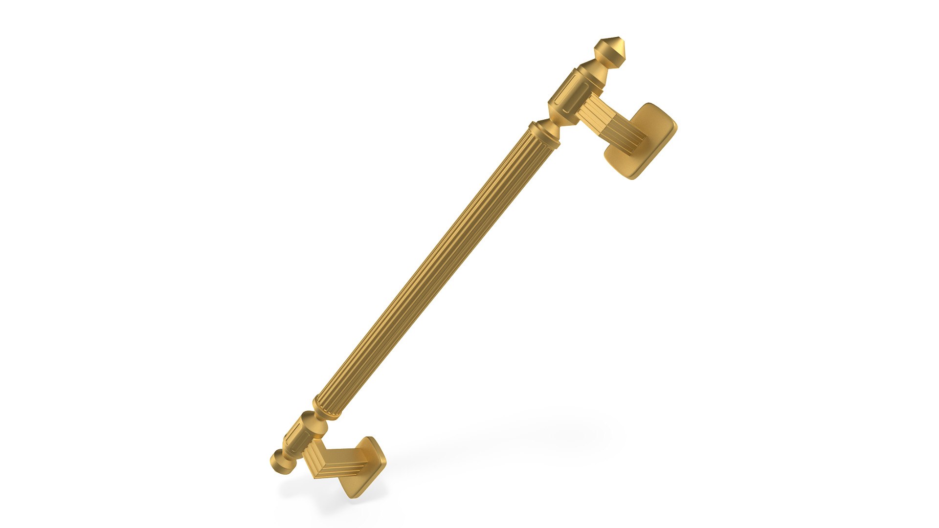 Door Handle Designer Ribbed Gold 3D model preview