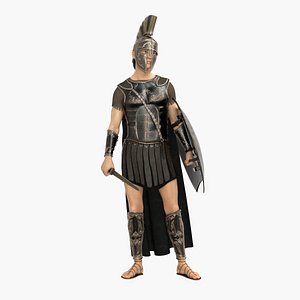 Achilles Myrmidons Greek Rigged Low-poly 3D model
