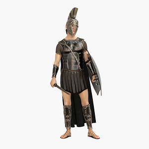 Achilles Myrmidons Greek Rigged Low-poly 3D model