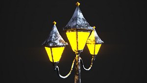 Snowy Victorian Street Lamp