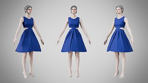 Dress 33 Cobalt Chain v2 3D