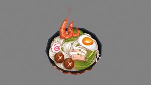 A bowl of noodles 3D model